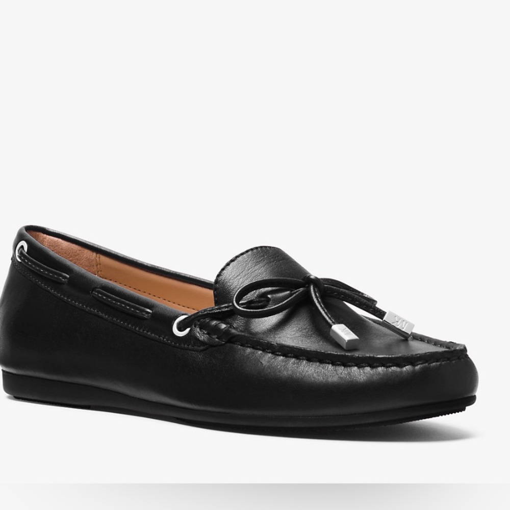 Michael Kors Black Sutton Leather Moccasin loafers SIZE 8.5